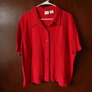 Vintage Studio C Blouse linen‎ Blend Plus Size Top